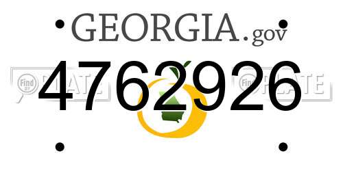 4762926 Georgia License Plate