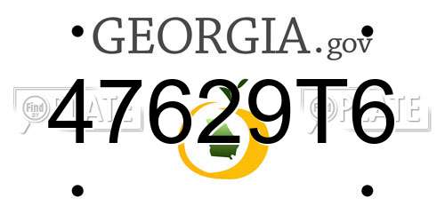 47629T6 Georgia License Plate