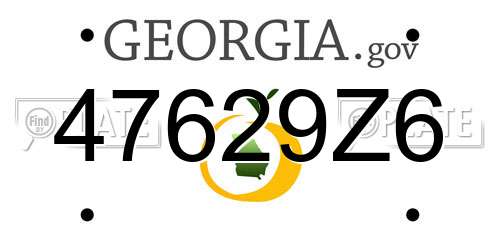 47629Z6 Georgia License Plate