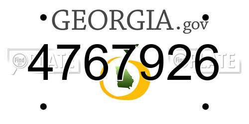 4767926 Georgia License Plate
