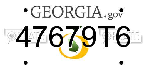 47679T6 Georgia License Plate