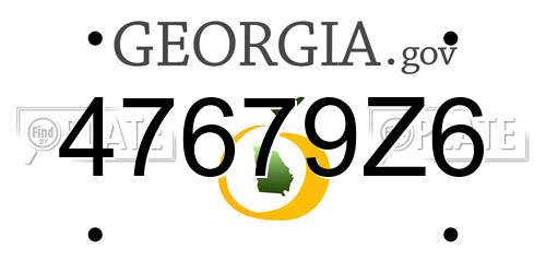 47679Z6 Georgia License Plate