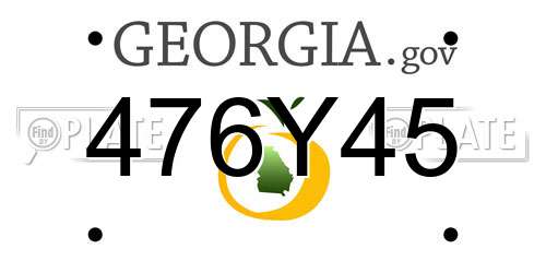 476Y45 Georgia License Plate