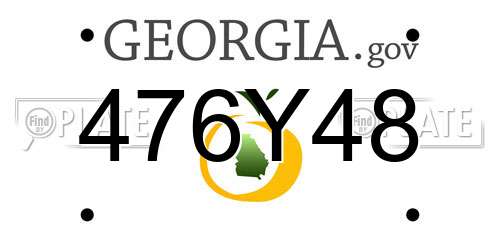 476Y48 Georgia License Plate