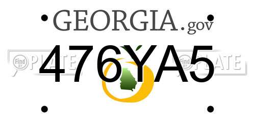 476YA5 Georgia License Plate