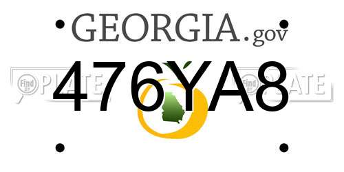 476YA8 Georgia License Plate