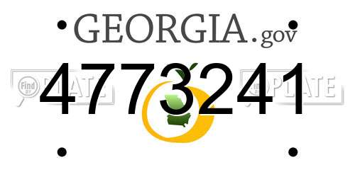 4773241 Georgia License Plate