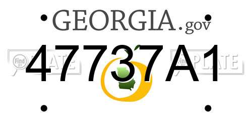 47737A1 Georgia License Plate