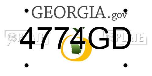4774GD Georgia License Plate