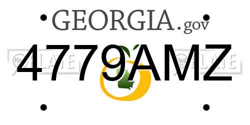 4779AMZ Georgia License Plate