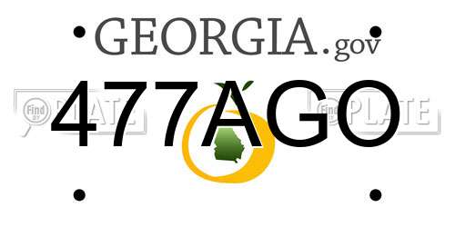 477AGO Georgia License Plate