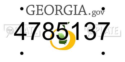 4785137 Georgia License Plate