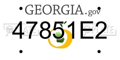 47851E2 Georgia License Plate