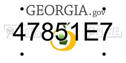 47851E7 Georgia License Plate