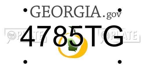 4785TG Georgia License Plate