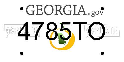 4785TO Georgia License Plate