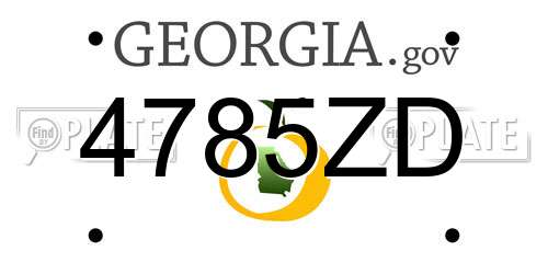 4785ZD Georgia License Plate