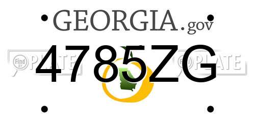 4785ZG Georgia License Plate