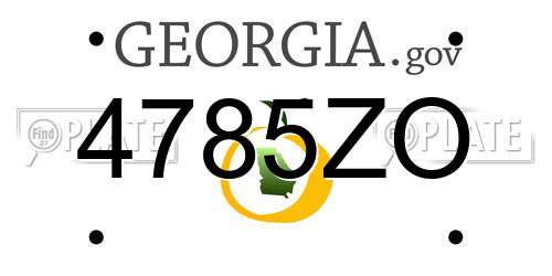 4785ZO Georgia License Plate