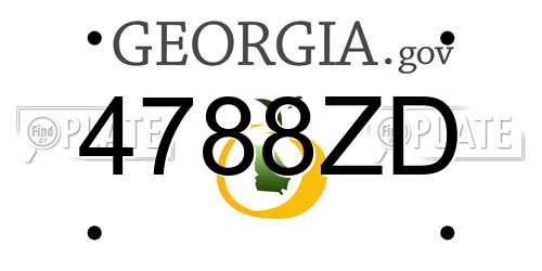 4788ZD Georgia License Plate