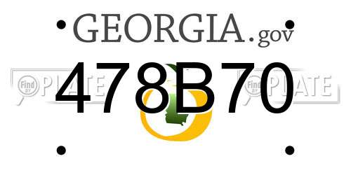 478B70 Georgia License Plate