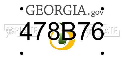 478B76 Georgia License Plate