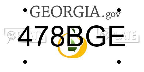478BGE Georgia License Plate