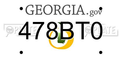 478BT0 Georgia License Plate