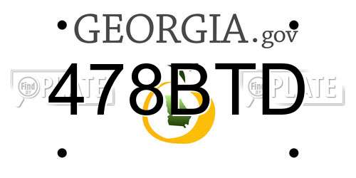 478BTD Georgia License Plate