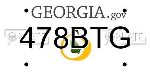 478BTG Georgia License Plate