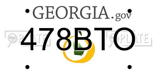 478BTO Georgia License Plate