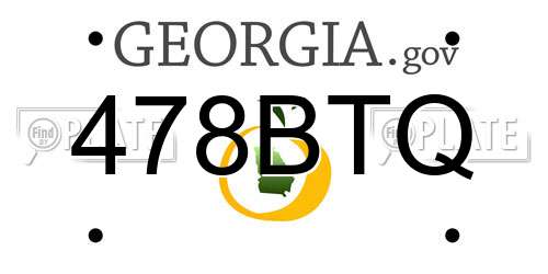 478BTQ Georgia License Plate