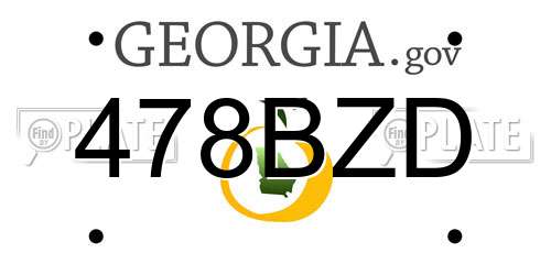 478BZD Georgia License Plate