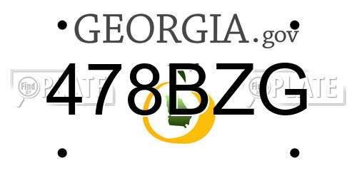 478BZG Georgia License Plate
