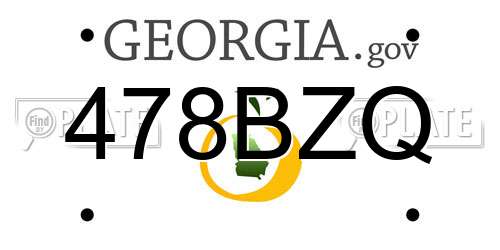 478BZQ Georgia License Plate