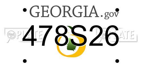 478S26 Georgia License Plate