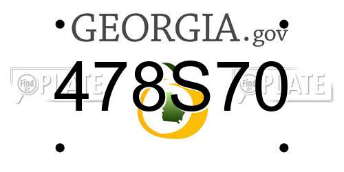 478S70 Georgia License Plate