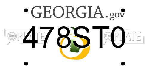 478ST0 Georgia License Plate
