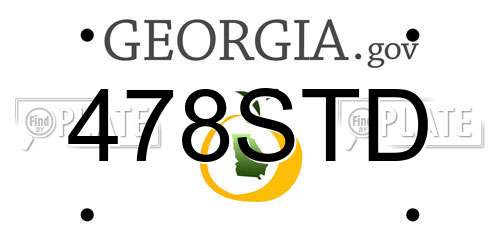 478STD Georgia License Plate