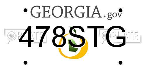 478STG Georgia License Plate