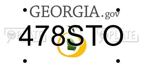 478STO Georgia License Plate