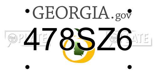478SZ6 Georgia License Plate