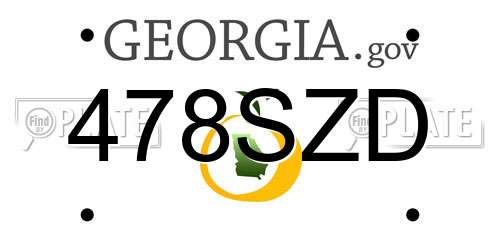 478SZD Georgia License Plate
