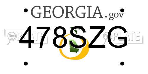478SZG Georgia License Plate