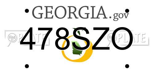 478SZO Georgia License Plate