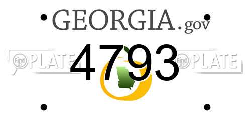 4793 Georgia License Plate