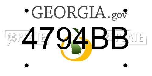 4794BB Georgia License Plate