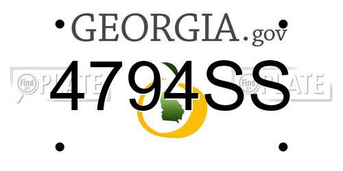 4794SS Georgia License Plate