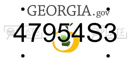 47954S3 Georgia License Plate