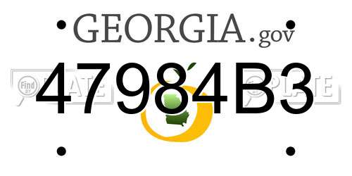 47984B3 Georgia License Plate